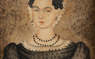 MINIATURE WATERCOLOR OF A LADY.