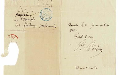 MUSIC - BERLIOZ Hector (1803 - 1869) - Autograph letter signed