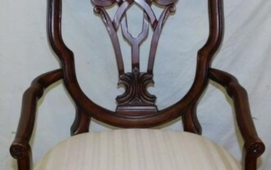 Mahogany Carved Arm Chair By Broyhill