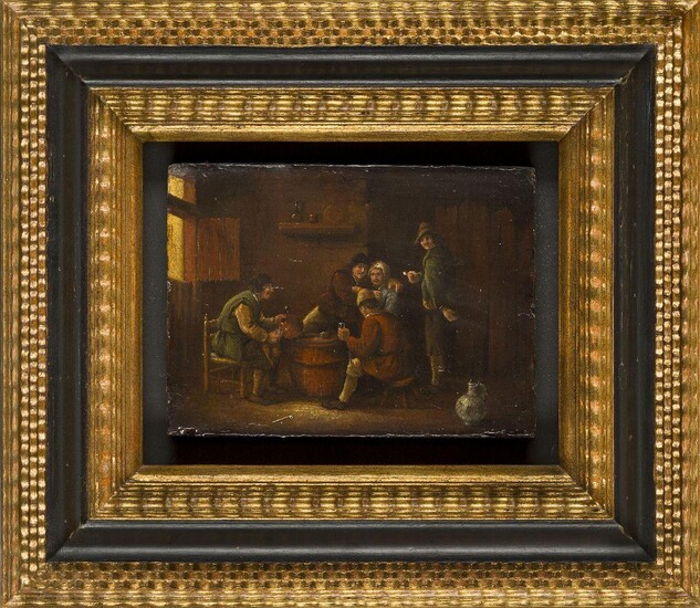 Manner of David Teniers the Younger- Tavern scene; oil on...