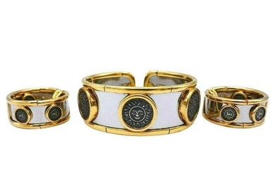 Marina B Vintage Yellow Gold Silver Stainless Steel Soleil Set