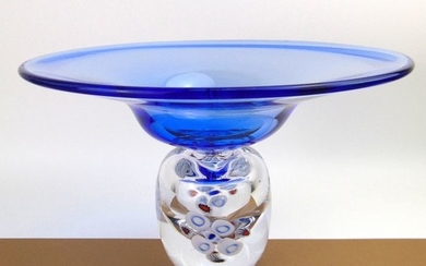 Maxence Parot- Large Single Cup Blue Solid Foot - Glass