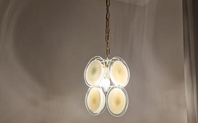 Mazzega - Hanging lamp - Glass, Iron (wrought)