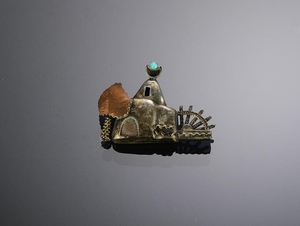 Middle Eastern Silver Architecture Brooch