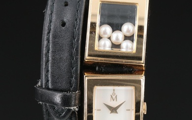 Mikimoto Five Pearl Quartz Wristwatch with Mother of Pearl Dial