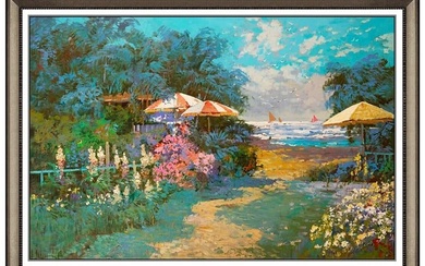 Ming Feng Oil Painting On Canvas Signed Landscape Large Original Ocean Landscape