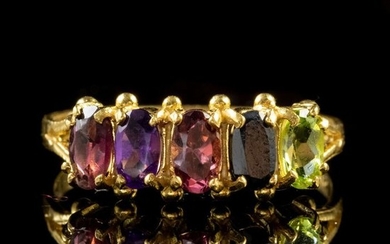 Mixed Gems (1ct) - 18 kt. Silver, Yellow gold - Ring