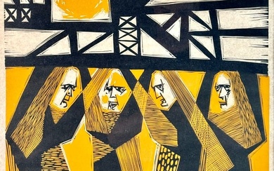 Modernist Lithograph by Hagman