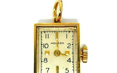 Movado Vintage Watch Pendant 10k Yellow Gold