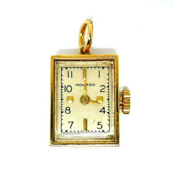 Movado Vintage Watch Pendant 10k Yellow Gold