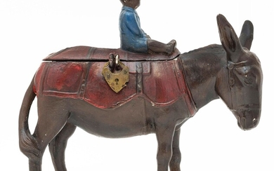 Mule with Pack and Child Spelter Bank