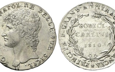 NAPOLI Gioacchino Napoleone Murat, 1808-1815. Piastra da 12 Carlini 1810....