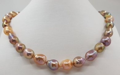 NO RESERVE - 9x11mm Multi Edison Freshwater pearl - Necklace