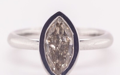 NO RESERVE PRICE - 18 kt. White gold - Ring - 1.12 ct Diamonds