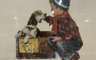 NORMAN ROCKWELL Boy Meet Dog Limited Edition Litho
