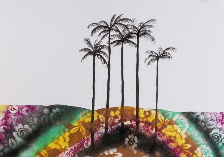 Naho Kawabe, Five palm trees (hippie coalbed), 2022