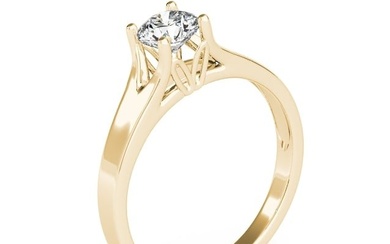 Natural 2 CTW Diamond Engagement Ring 18K Yellow Gold