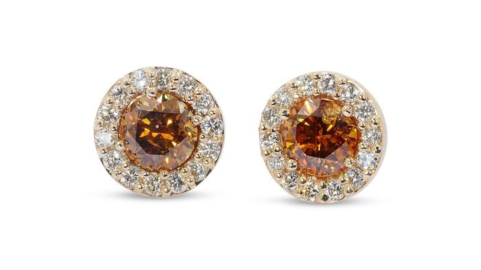 No Reserve Price-- 3.06 total carat natural diamonds - 18 kt. Yellow gold - Earrings - 2.21 ct Diamond - Diamonds
