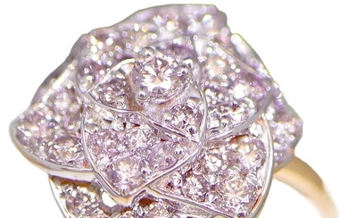 No Reserve Price-IGI 0.74 ct Natural Pink Diamonds Rose Ring - 14 kt. Pink gold, White gold - Ring - 0.74 ct Diamond - IGI Certified