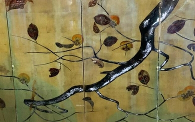 Oil on Canvas Quadriptych of Fruit Tree Branch