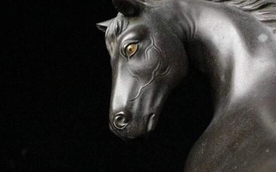 Okimono (1) - Bronze, Gold - Shoko saku“晓光作” - Top masterpiece - Stunning bronze horse sculpture - Japan - Meiji period (1868-1912)
