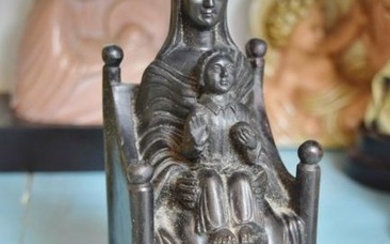 Older 8 1/4" Resin Statue of Seated Mary "Madonna &