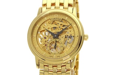 Omega 5016.10.01 Skeleton De Ville Prestige World Limited 100 Manufacturer Complete Watch K18 Yellow