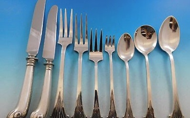 Onslow by Tuttle Sterling Silver Flatware Service For 8 Set 77 Pieces Old Dinner