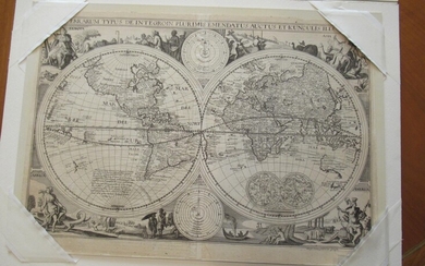 Orbis Terrarum Typus De Integroin Plurimis Emendatus Auctus Eticunculis Illustratus [Original Antique Engraved Map]