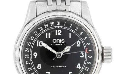 Oris: A Stainless Steel Automatic Calendar Centre Seconds Wristwatch, signed...