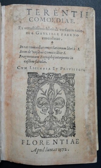 P. Terenzio Afro - Comoediae Ex vetustissimis libris & versuum ratione a Gabriele Faerno emendatae - 1572