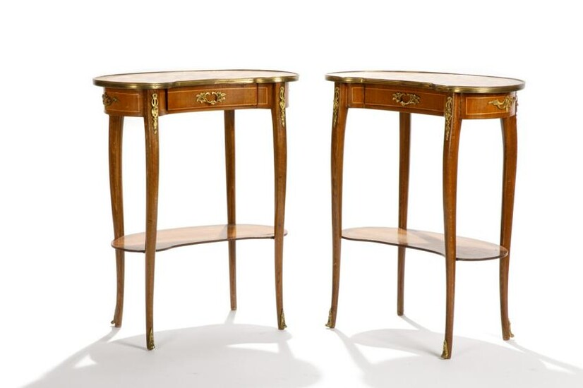PAIR OF FRENCH STYLE SIDE TABLES