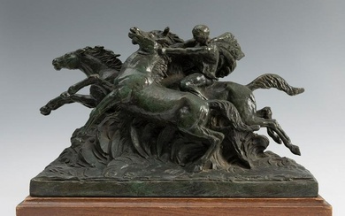 PAUL SILVESTRE (Toulouse,1884 - Ivry-sur-Seine, France, 1976). "Galloping horses with rider". Lost