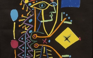 Pablo Picasso (Spanish, 1881-1973) Lithograph in Colors on Wove Paper Ca. 1958, "La Femme Aux Des