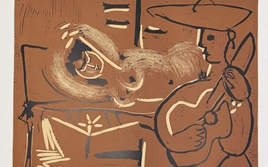 Pablo Picasso (after) - Femme couchée et guitariste