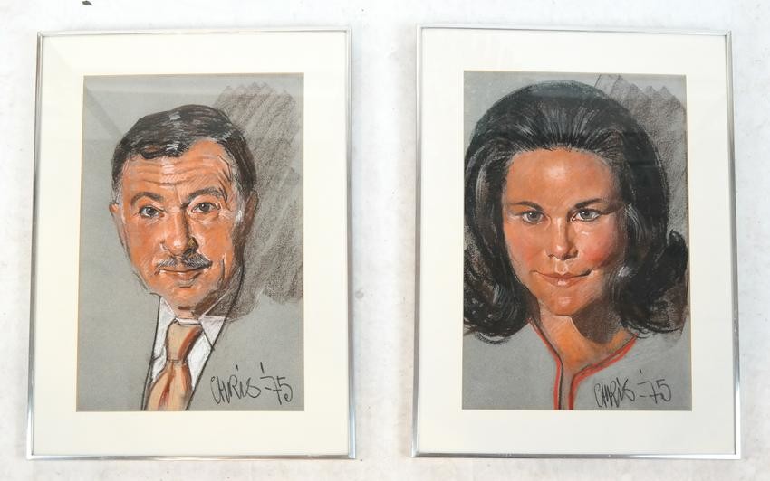 Pair Portraits, Man-Woman- Drawings