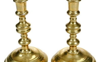 Pair of British Brass Candlesticks