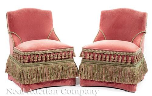 Pair of High Victorian Slipper Chairs