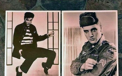 Pair of Vintage Elvis Photo Prints