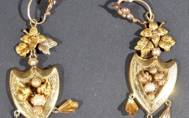 Paire de pendants d'oreille en or jaune 18... - Lot 13 - Actéon - Compiègne Enchères