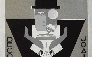 Paul BRANDT (1883-1952). Projet de publicité "PAUL BRANDT Décorateur Joaillier" présentant un dessin Art Déco...