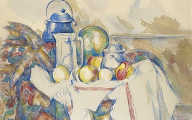 Paul Cézanne (1839-1906), Nature morte avec pot au lait, melon et sucrier