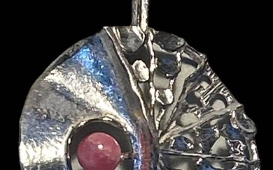 Pendentif en argent-925- avec boule de quartz rose, D-ca. 3,5 cm, 7,7 gr.
