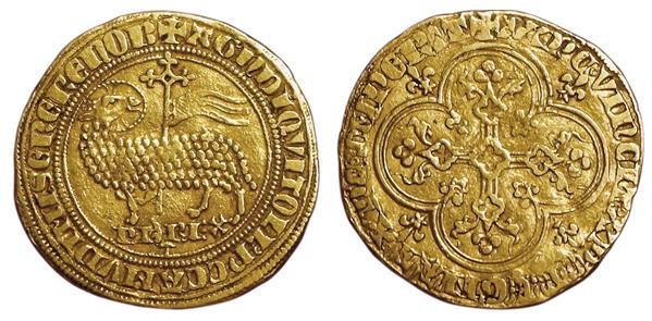 Philippe IV. Agnel d'or. A/ + AGN' D'I QVI TOLL' P…