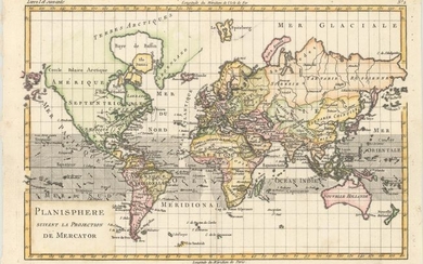 "Planisphere Suivant la Projection de Mercator", Bonne, Rigobert