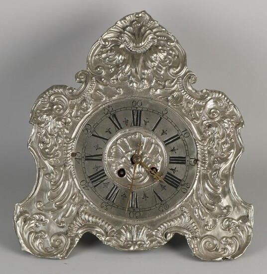 Plated Baroque-style wall clock with wedding pendulum
