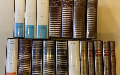 Pléïades. Ensemble de 18 volumes dont 5 albums (Saint-Simon, Rousseau, Eluard, Sand, et Apollinaire)