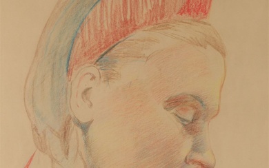 Portrait Study Drawing of a Lady Esther Goldenberg