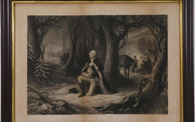 Portrait of George Washington In Prayer At Valley