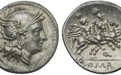 Q series, Quinarius, South-East Italy, ca. 211-210 BC; AR (g...